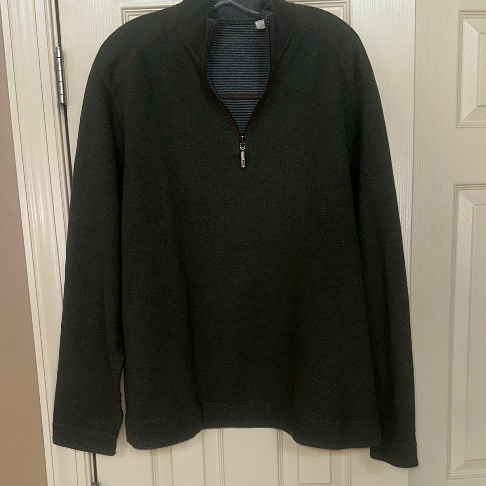 Tommy Bahama Men's Dark Green Zip-Up Sweater